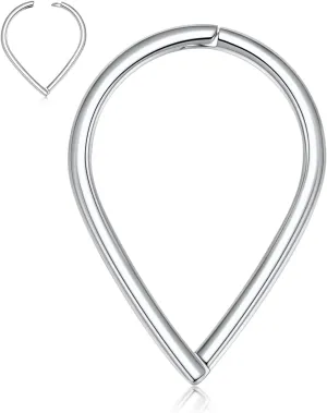 FUNLMO 316L Surgical Steel Septum Ring Daith Tragus Helix Rook Cartilage Piercing Jewelry Teardrop Nose Ring Hoop for Women Men