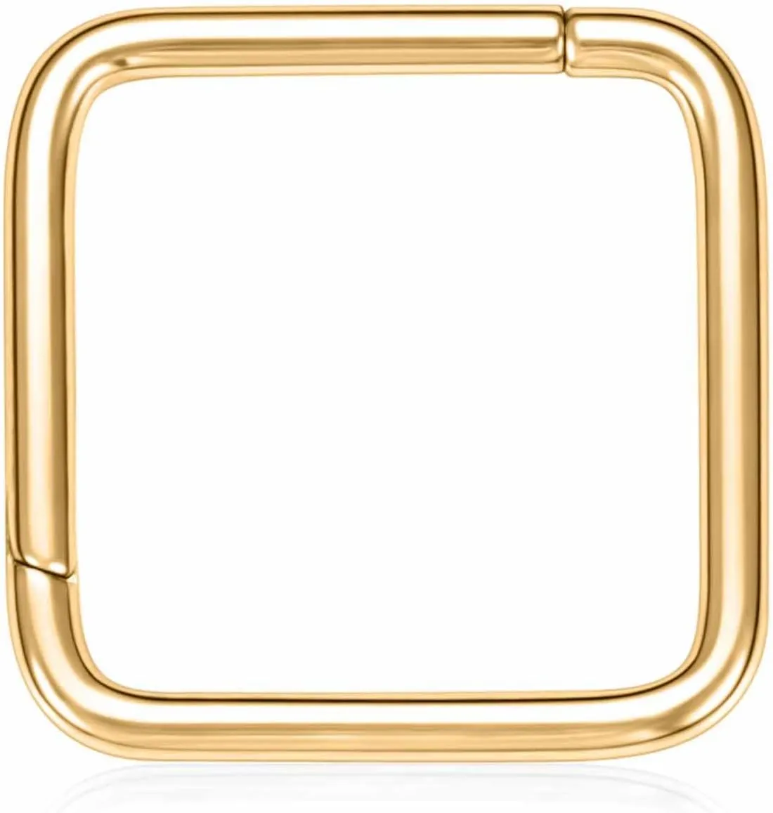 FUNLMO 316L Surgical Steel Septum Ring Square Nose Ring Hoop Daith Helix Tragus Rook Conch Piercing Jewelry Cartilage Earring 16G