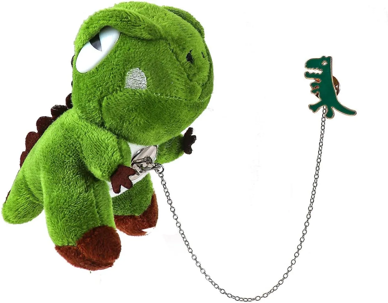 Funny Enamel Panda Dinosaur Tiger Brooch Plush Doll Jacket Backpack Pin Set for Women Friend Party Holiday Friendship Jewelry Birthday Gift