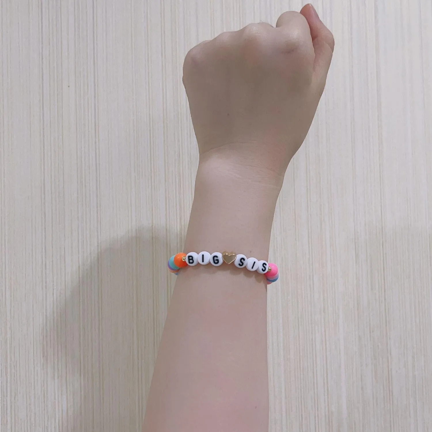 Fuqimanman2020 Big Sister Bracelet Colorful Little Sister Bracelet Letter Beads Bracelet for Sister Jewelry Gift