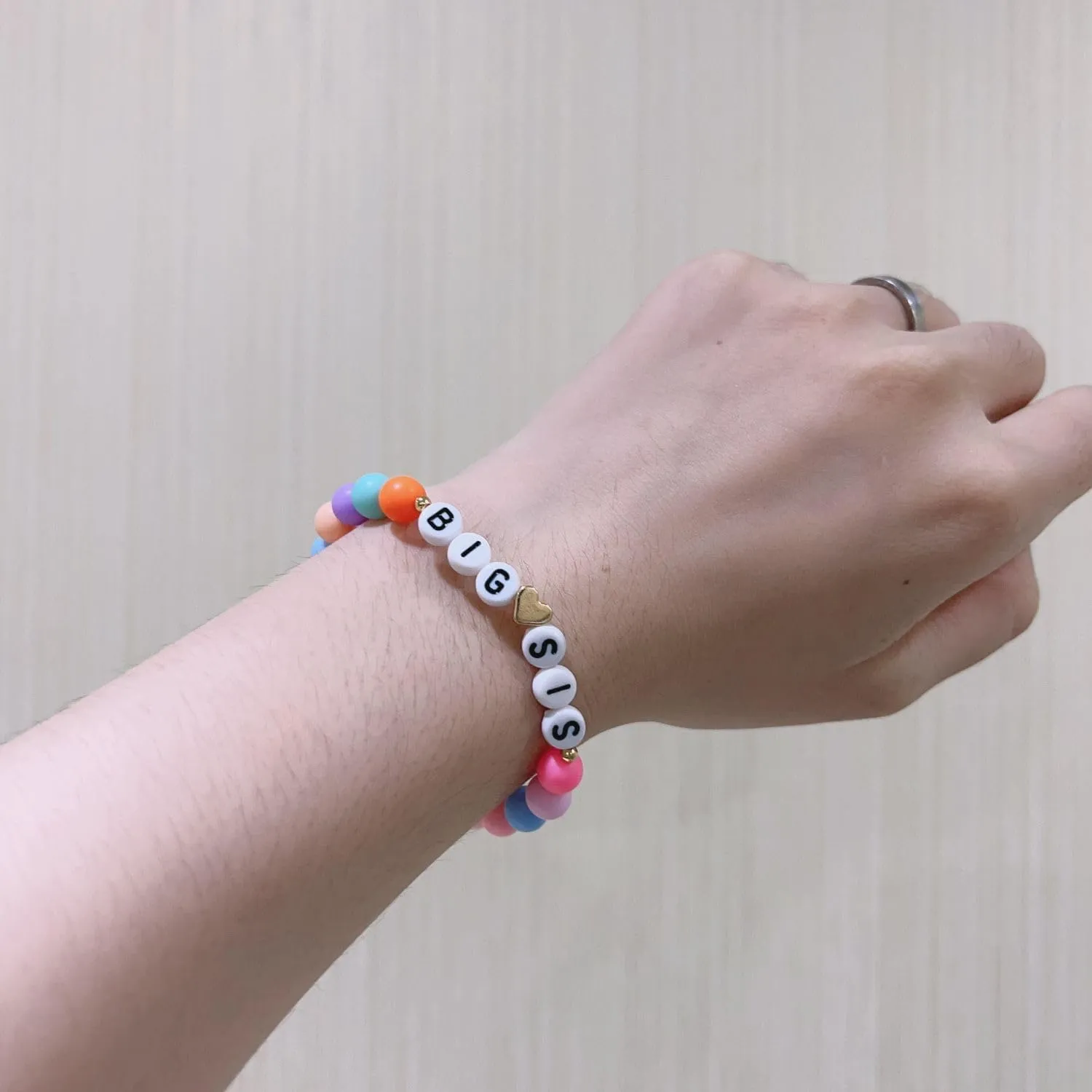 Fuqimanman2020 Big Sister Bracelet Colorful Little Sister Bracelet Letter Beads Bracelet for Sister Jewelry Gift