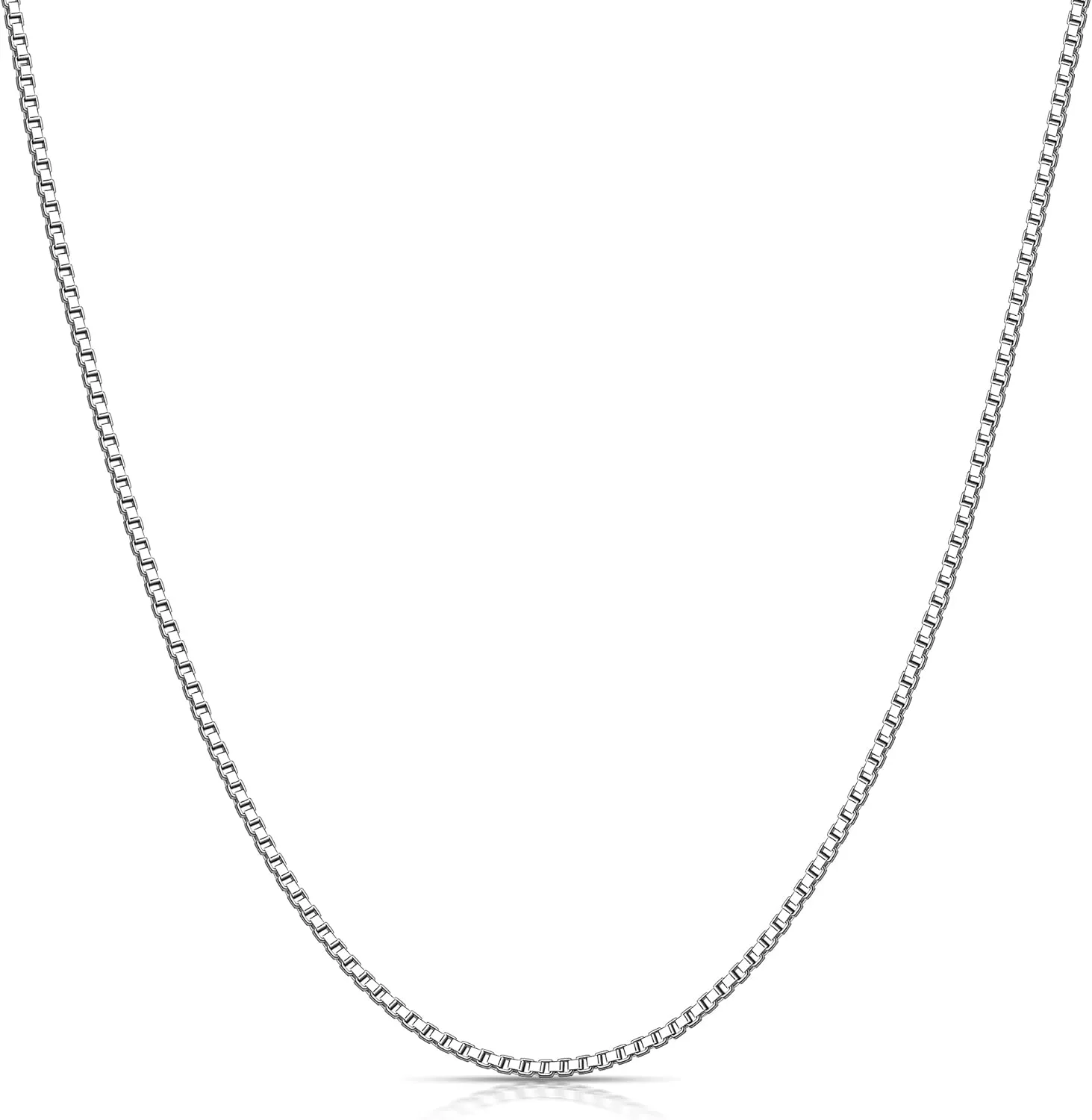 Gacimy 925 Sterling Silver Box Chain Necklace for Women, 0.8MM 1.0MM 1.2MM 1.5MM 1.7MM 2.0MM Width