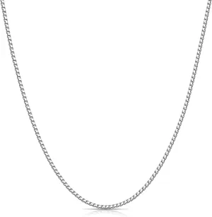 Gacimy 925 Sterling Silver Box Chain Necklace for Women, 0.8MM 1.0MM 1.2MM 1.5MM 1.7MM 2.0MM Width
