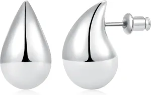 Gacimy Gold Teardrop Earrings Dupes for Women, Chunky Gold Earrings for Women with 925 Sterling Silver Post, 14K Gold Tear Drop Earrings for Women
