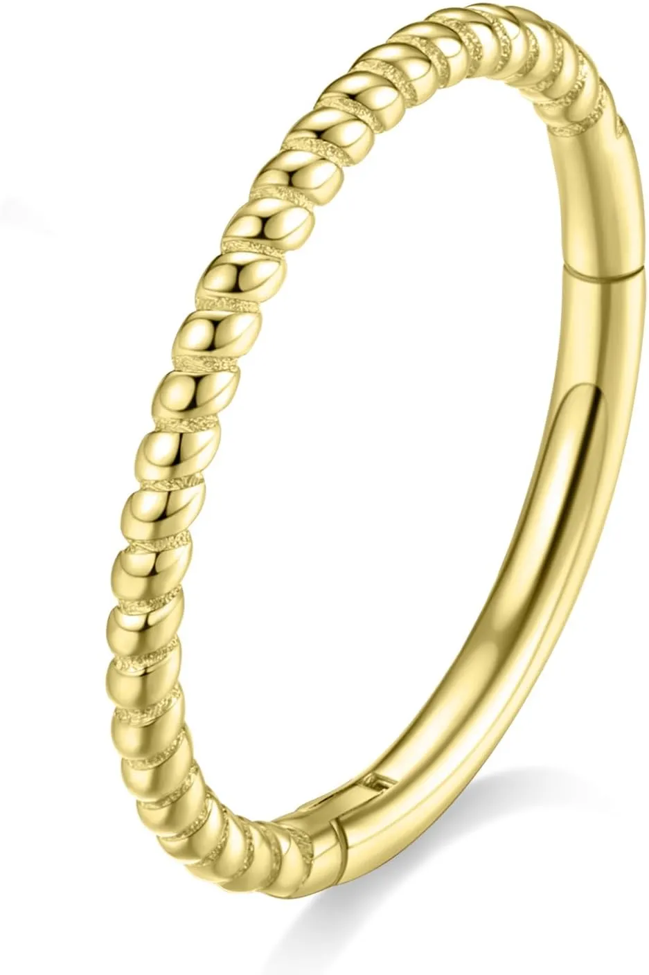 GAGABODY 14K Solid Gold Helix Earring Hoop Twist Conch Piercing Jewelry Nose Ring Yellow Gold Septum 16g Tragus Cartilage Daith Earring Hinge Segment Lip Ring