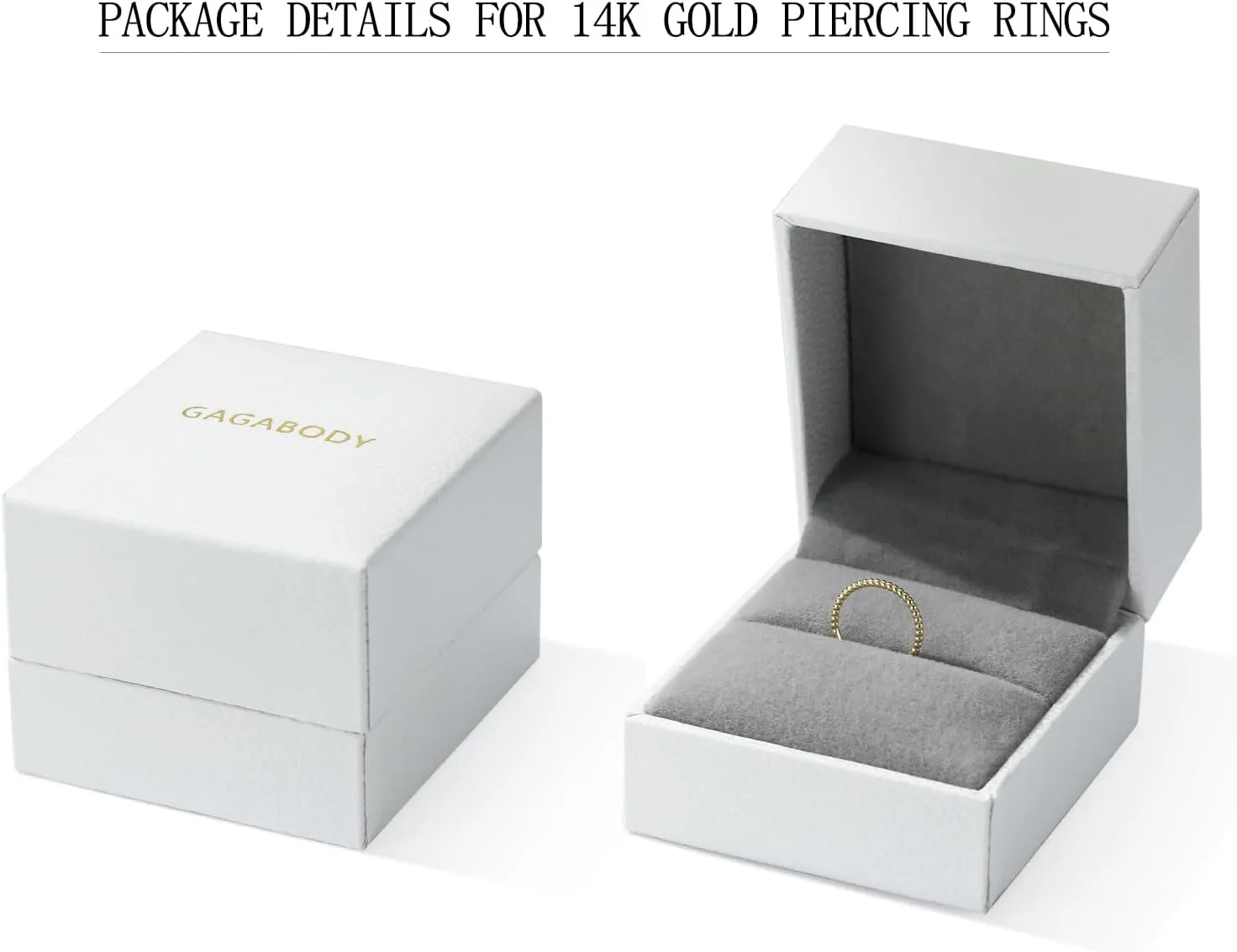 GAGABODY 14K Solid Gold Helix Earring Hoop Twist Conch Piercing Jewelry Nose Ring Yellow Gold Septum 16g Tragus Cartilage Daith Earring Hinge Segment Lip Ring