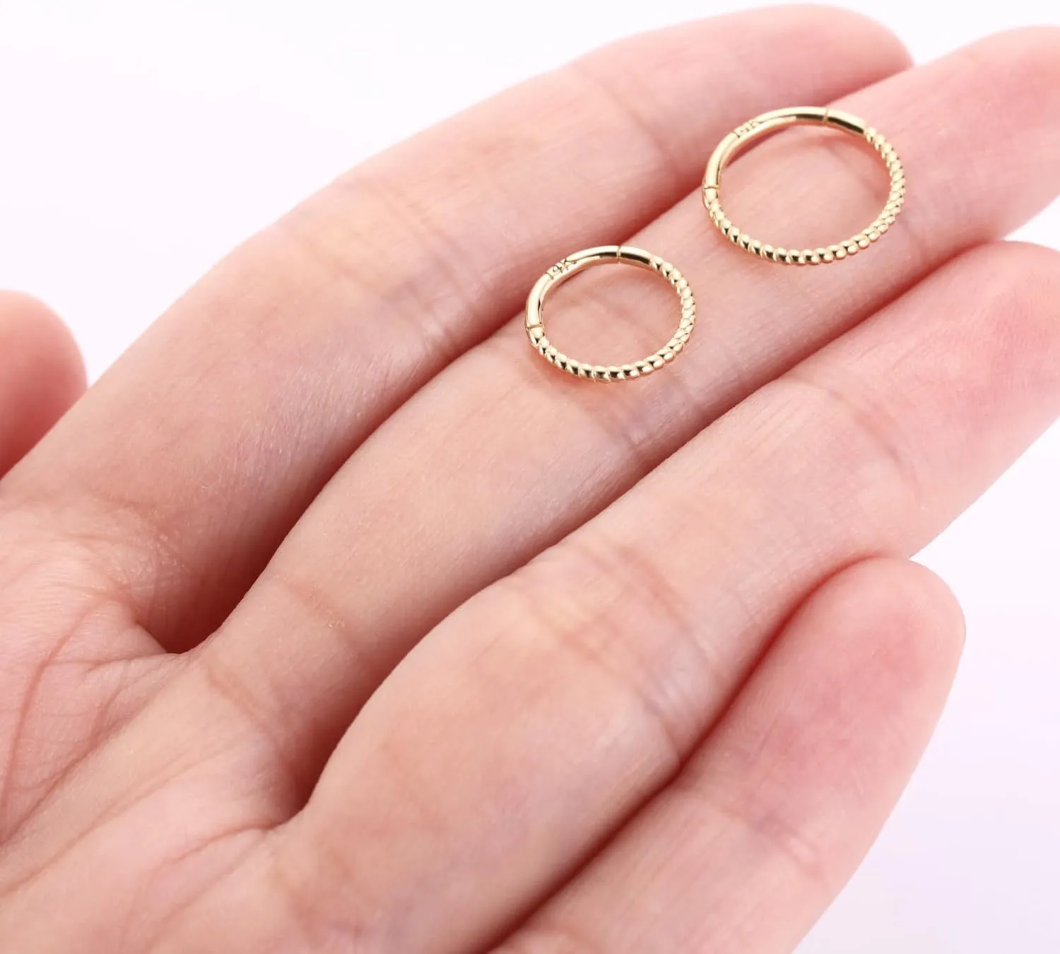 GAGABODY 14K Solid Gold Helix Earring Hoop Twist Conch Piercing Jewelry Nose Ring Yellow Gold Septum 16g Tragus Cartilage Daith Earring Hinge Segment Lip Ring