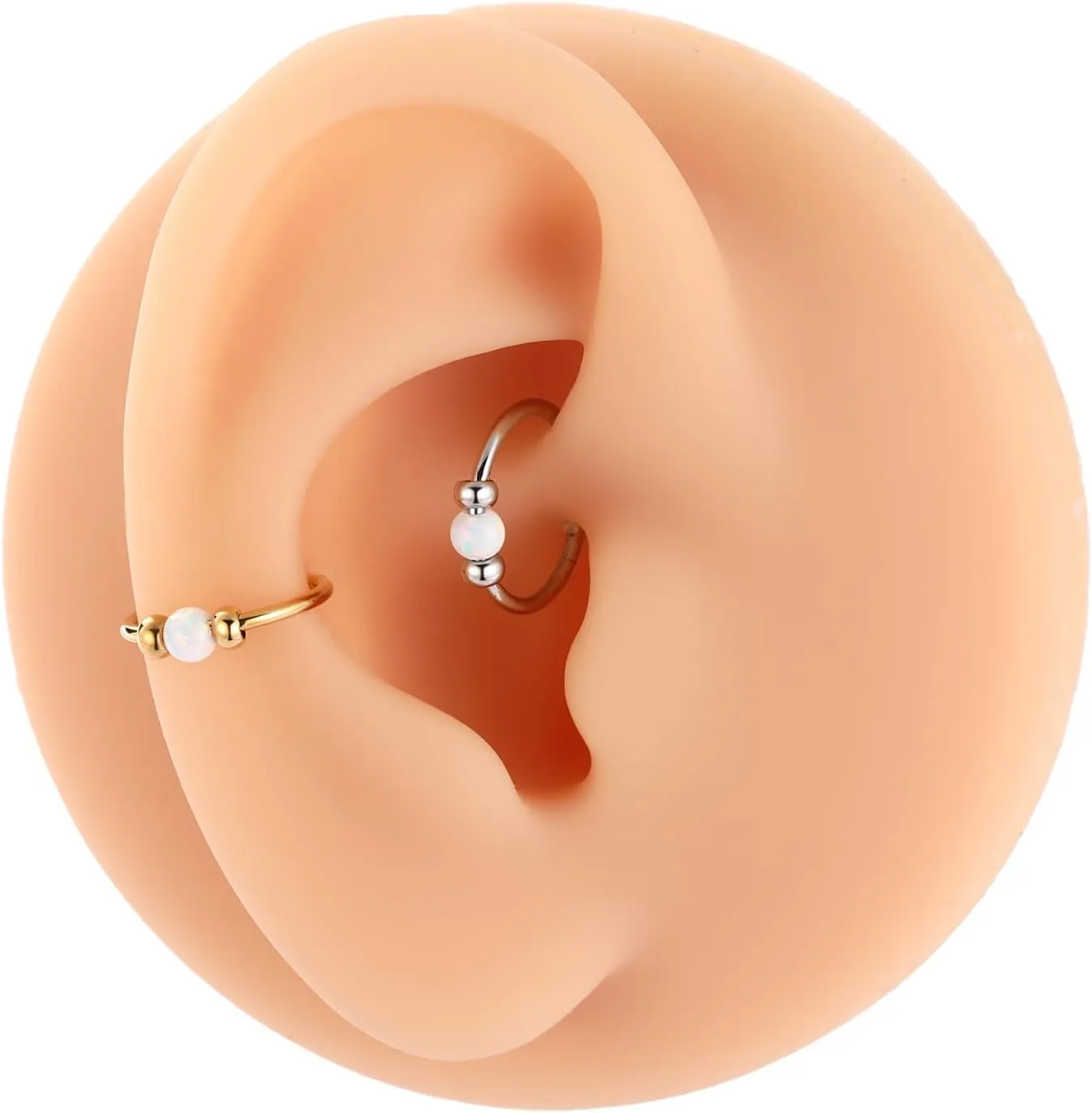 GAGABODY Conch Piercing Jewelry 20g 18g Septum Jewelry Conch Jewelry Daith Earrings Surgical Steel Clicker Hoop Opal Lip Rings with CZ Helix Rook Cartilage Piercing Jewelry