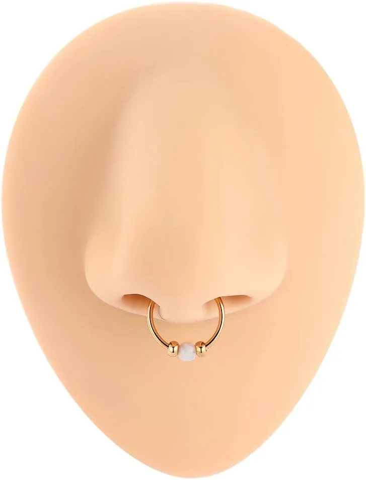 GAGABODY Conch Piercing Jewelry 20g 18g Septum Jewelry Conch Jewelry Daith Earrings Surgical Steel Clicker Hoop Opal Lip Rings with CZ Helix Rook Cartilage Piercing Jewelry