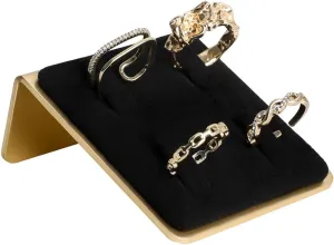 GemeShou black Jewelry ring holder for women, retail ring display, small velvet ring storage organizerVelvet Ring Holder-Black 