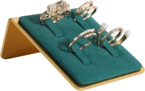 GemeShou Green small felt ring holder display, gold ring jewelry stand, ring storage organizerVelvet Ring Holder-Green 
