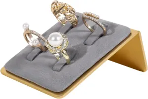 GemeShou Grey jewelry ring display holder, single cute ring holder for men, ring holder and organizersVelvet Ring Holder-Grey 