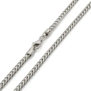 Giorgio Bergamo 925 Italian Sterling Silver 1mm - 5.5mm Solid Franco Chain, Rhodium Plated Square Box Link Necklace, Bracelet or Anklet