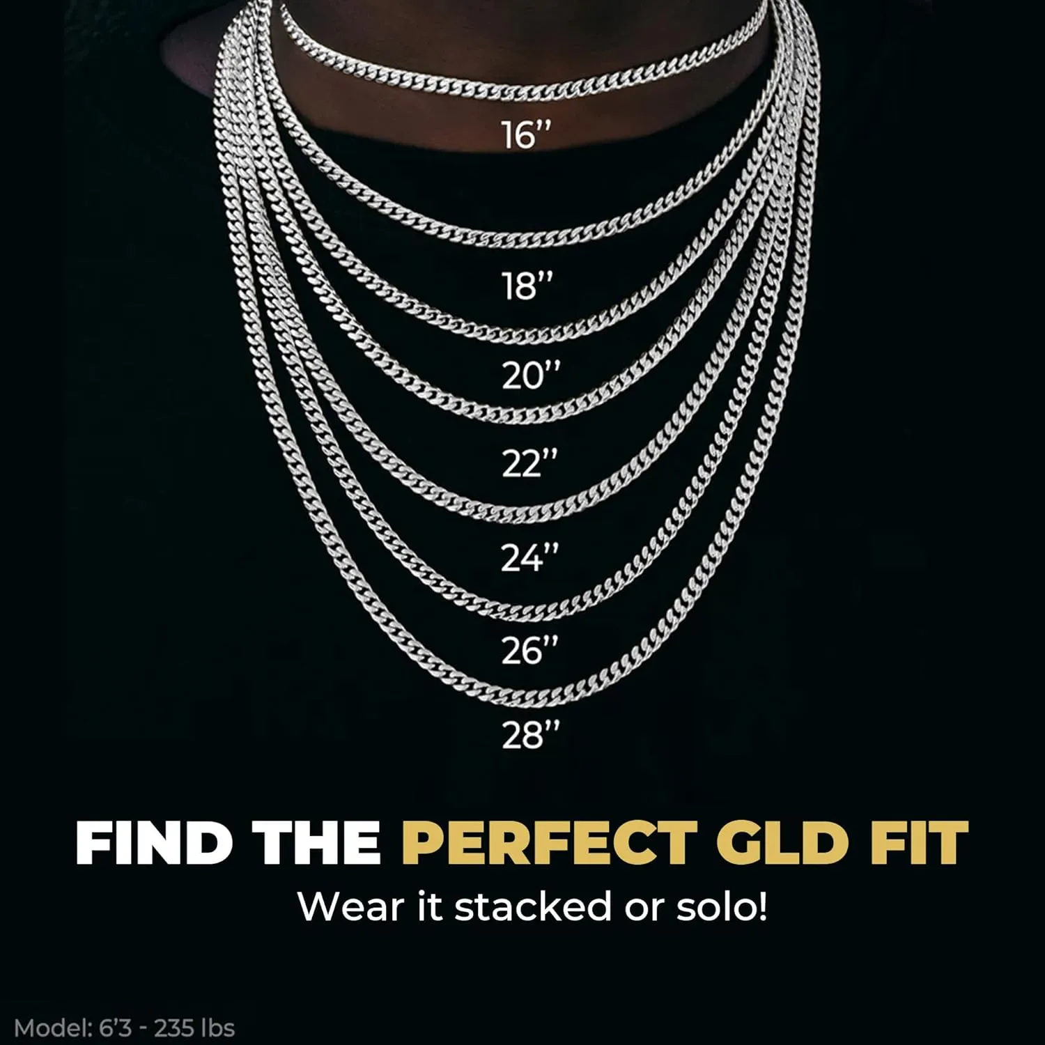 GLD Cuban Link Chain for Men and Women - 2MM - 8MM Gold-Plated Yellow and White Gold - Designed in Miami - Built to Last