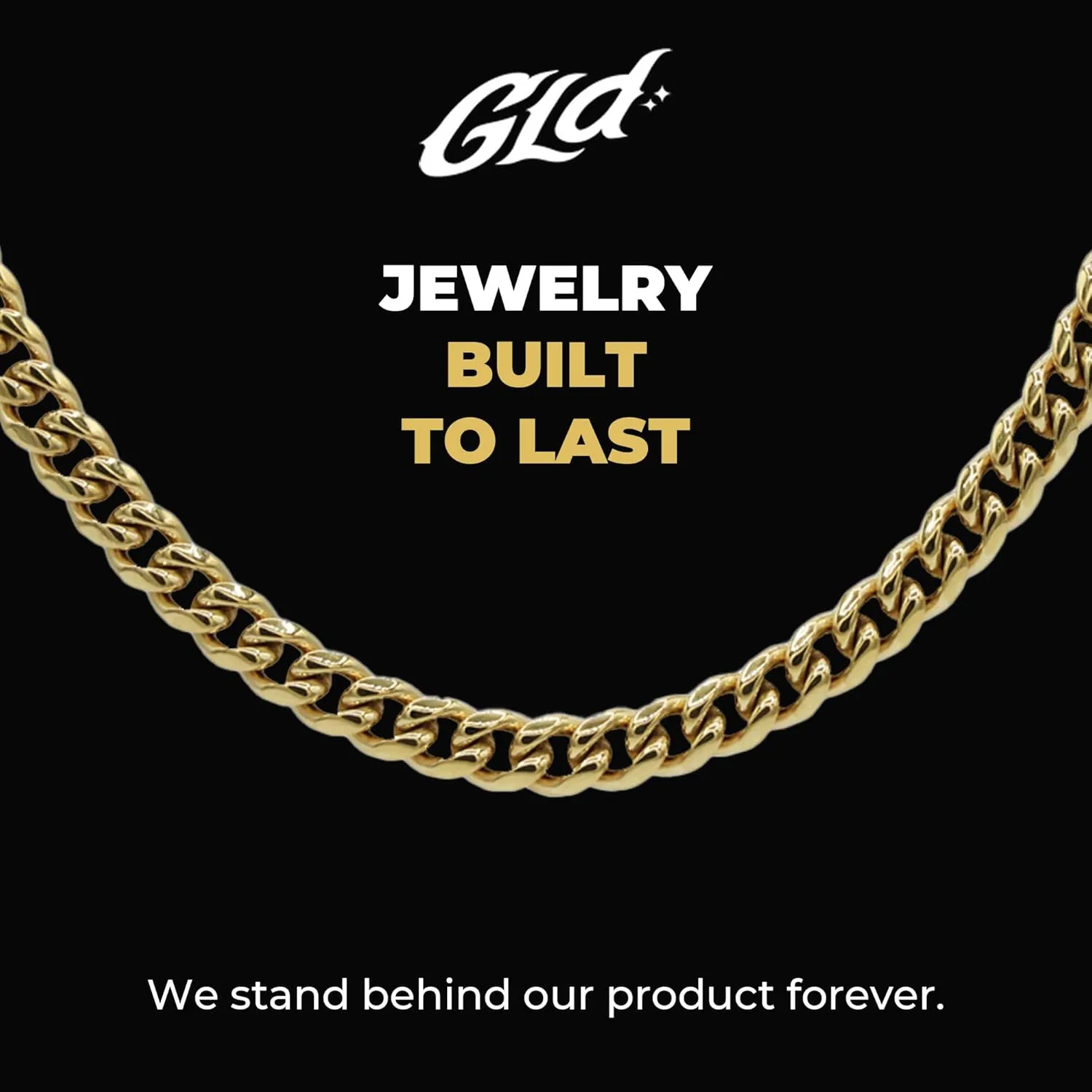 GLD Cuban Link Chain for Men and Women - 2MM - 8MM Gold-Plated Yellow and White Gold - Designed in Miami - Built to Last
