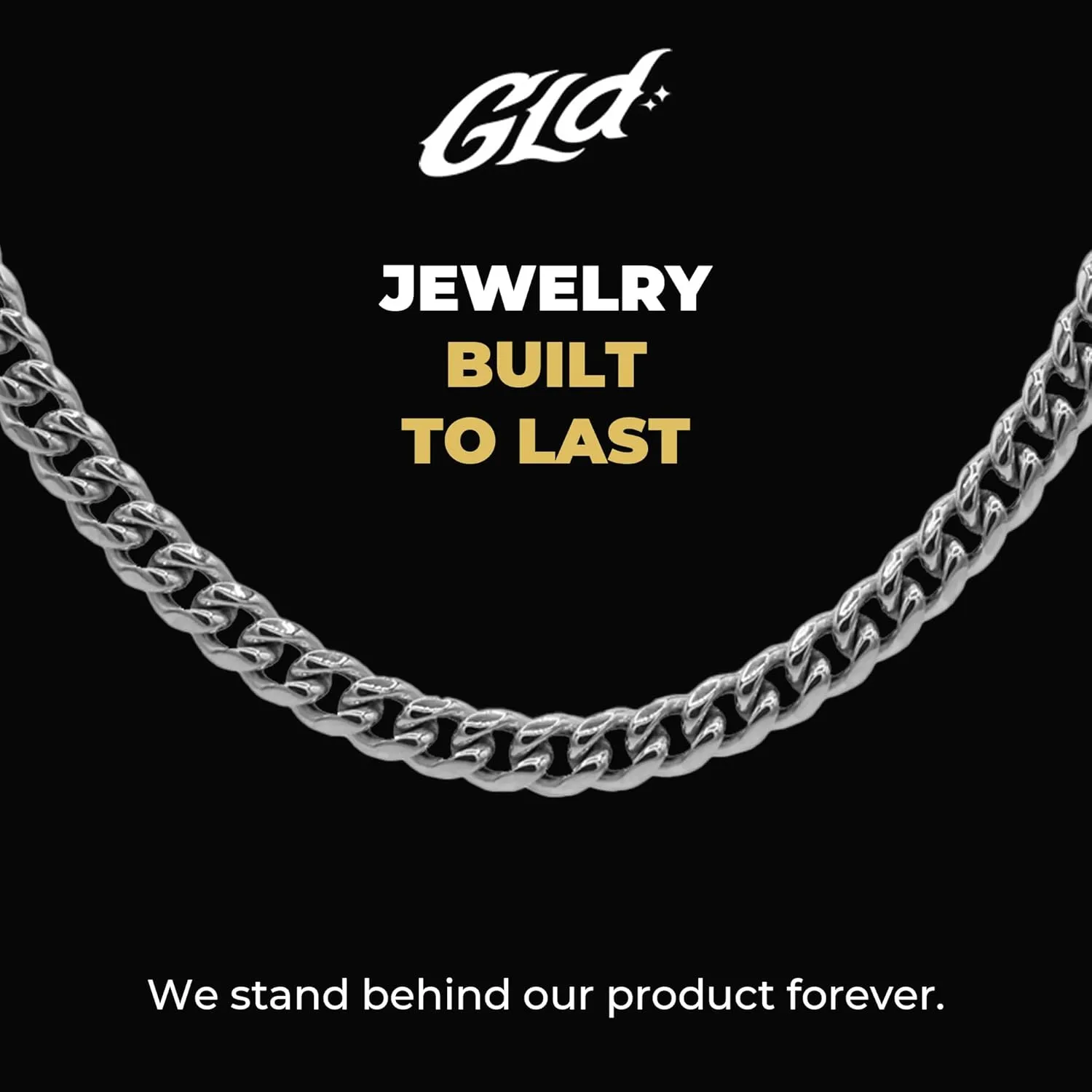 GLD Cuban Link Chain for Men and Women - 2MM - 8MM Gold-Plated Yellow and White Gold - Designed in Miami - Built to Last