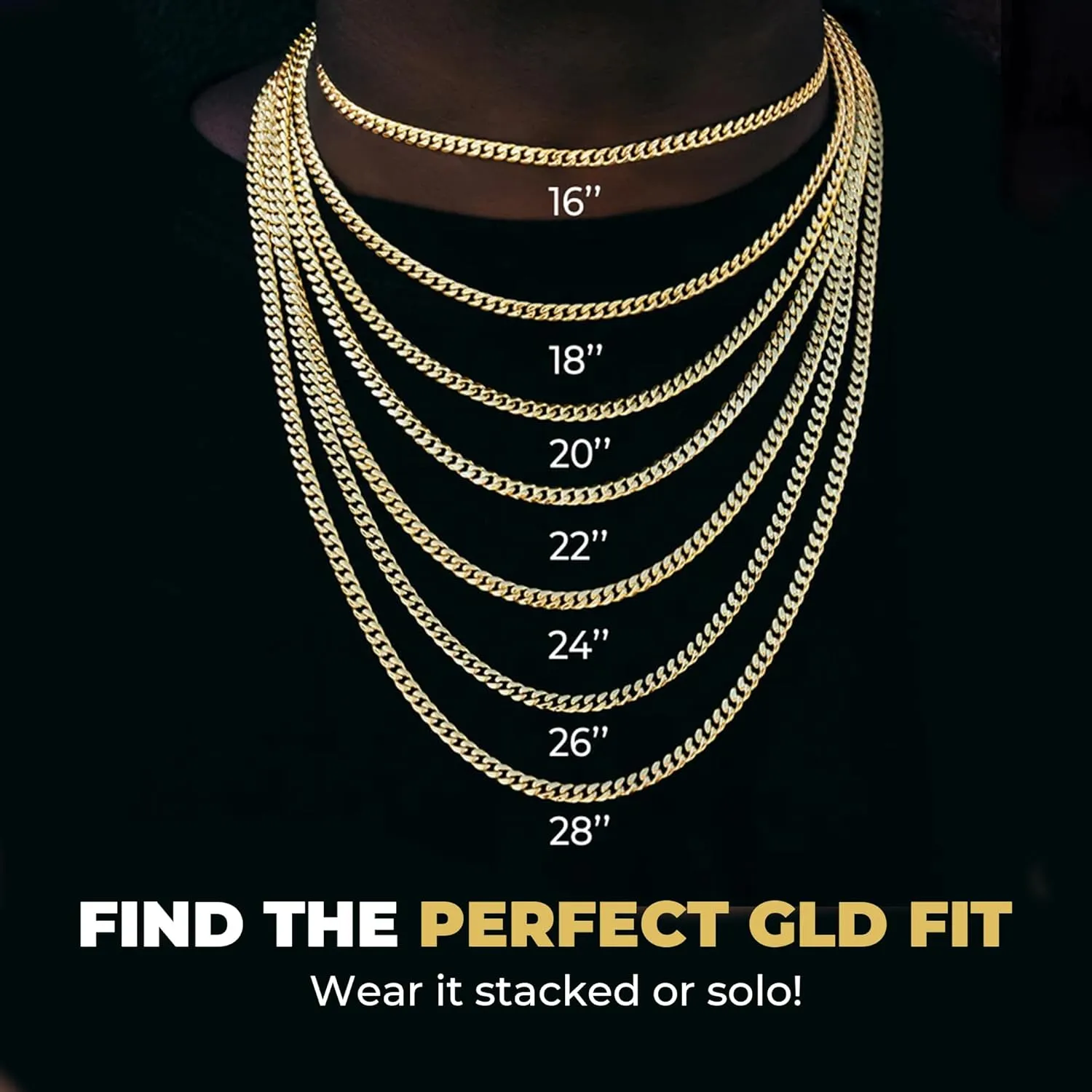 GLD Franco Chain Necklace for Men and Women - 18K - 3MM and 6MM