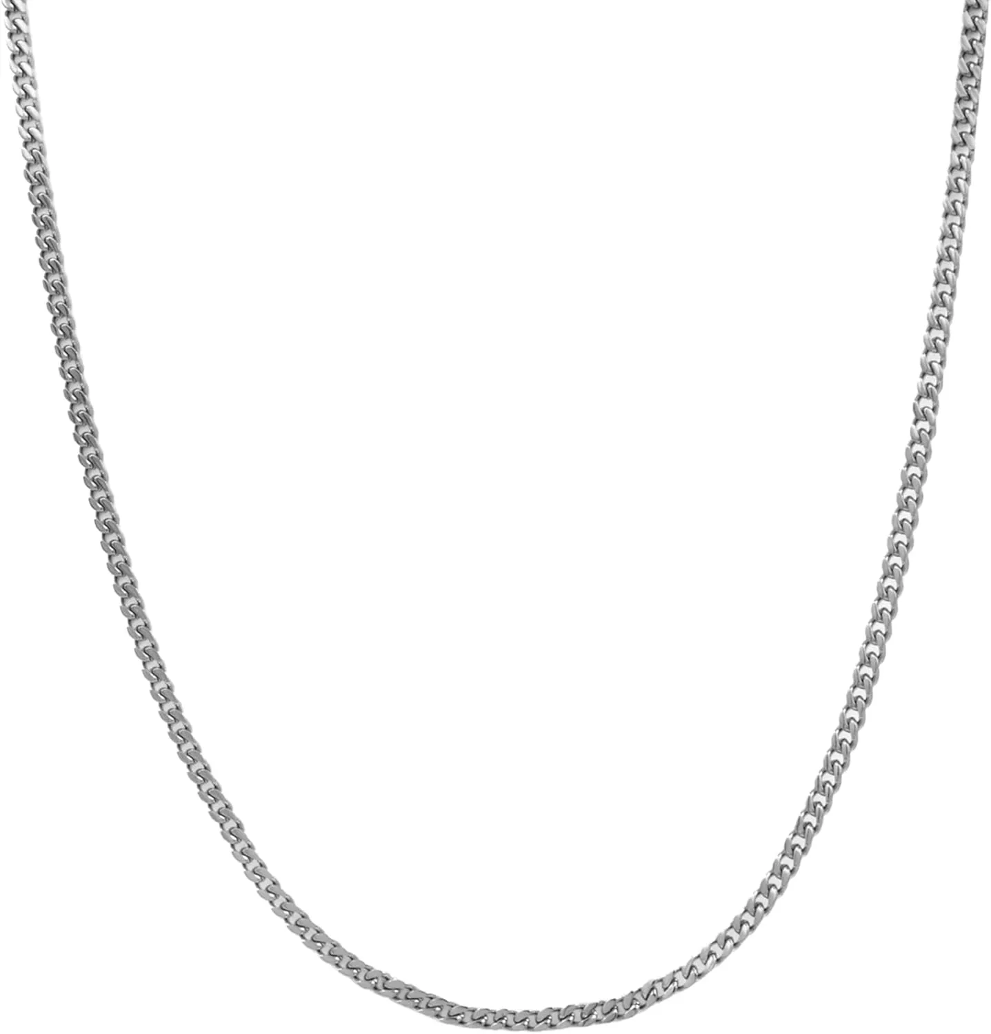 GLD Micro Cuban Link Chain for Men and Women - 3MM, 24", 14K Gold-Plated White Gold - Designed in Miami - Built to Last