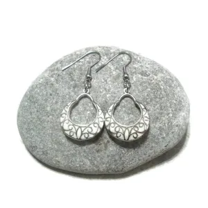 Glow In The Dark Crescent Moon Earrings Silvertone (glows aqua)