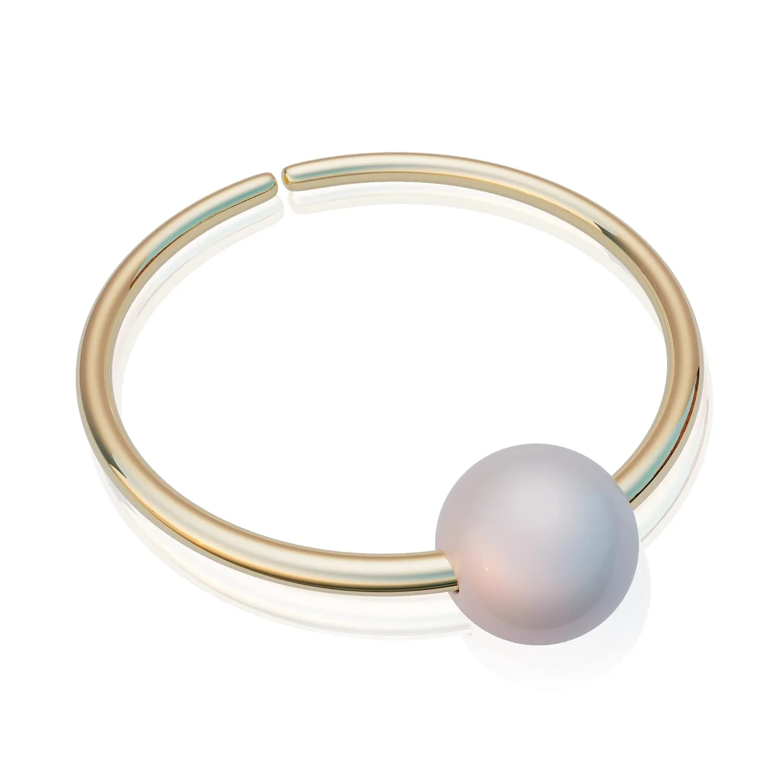 Gold Cartilage Ring - Thin 20 Gauge Helix Earring Hoop With 3mm White Pearl - Comfortable 8mm Cartilage Earring 14k Gold Filled