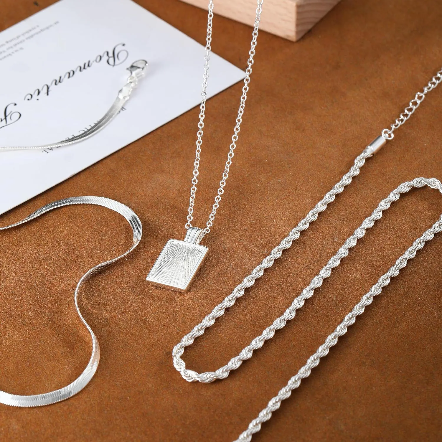 Gold Silver Necklace for Women 14K Real Gold Layered Necklace Choker Dainty Paperclip Silver Trendy Necklace for Woman Gift