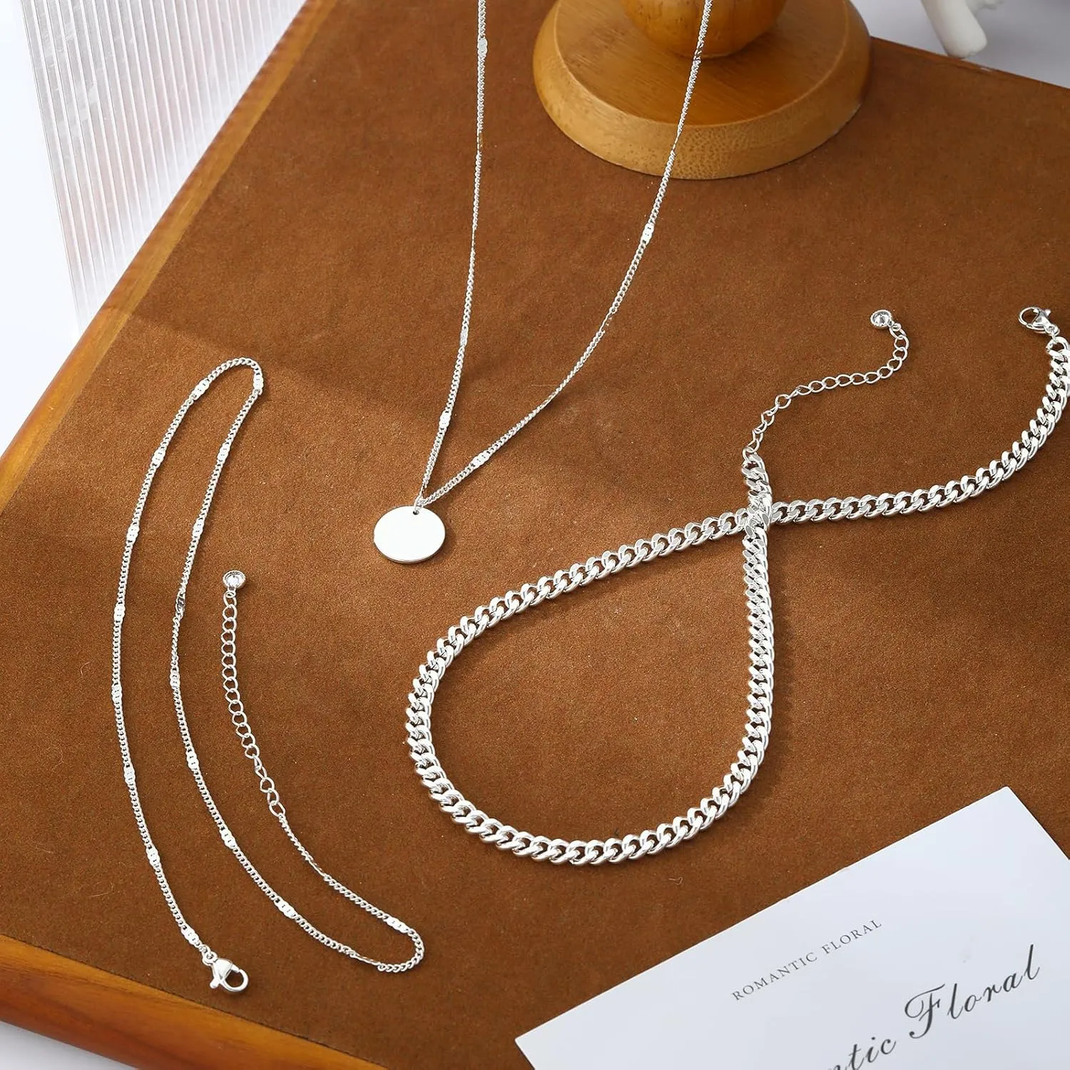 Gold Silver Necklace for Women 14K Real Gold Layered Necklace Choker Dainty Paperclip Silver Trendy Necklace for Woman Gift