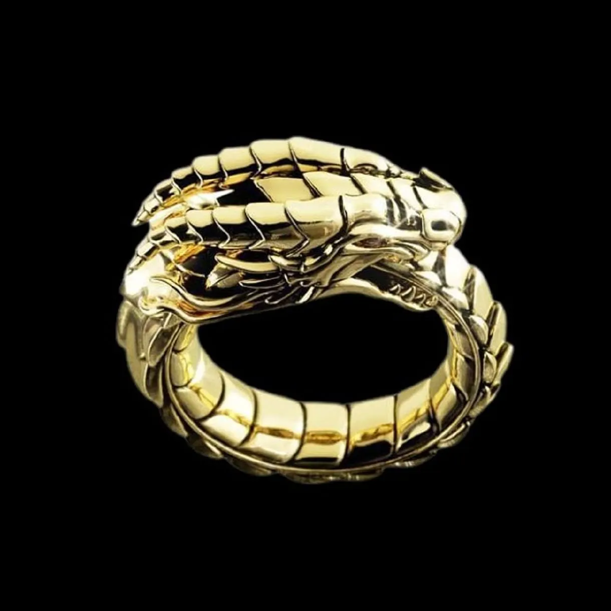 Gothic Dragon Ouroboros Ring for Men, Punk Serpent Snake Ring Ancient Vint- Ouroboros Snake Ring -s