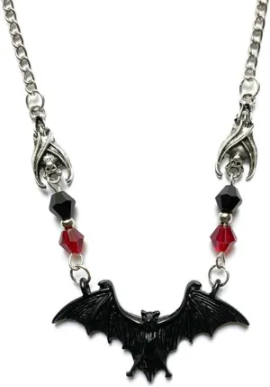 Gothic Jewelry Set Vampire Dark Dangle Earring/Necklace, Goth Jewelry for Women Creepy Drop Earrings Y2K Cross Necklaces, Bat Punk Style Jewelry Set for Halloween Cosplay