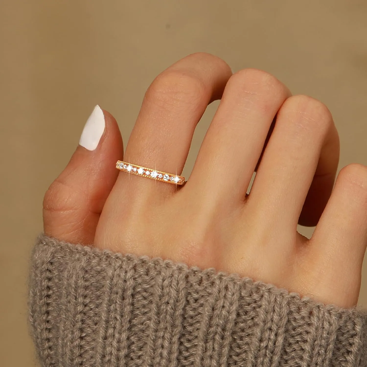 Half Eternity Ring Cubic Zirconia Wedding Bands for Women 925 Sterling Silver Iced Out CZ Crystal Engagement Ring Love Promise Ring Stackble Ring Jewelry for Couple Wife Size 6-10 Graduation Gifts