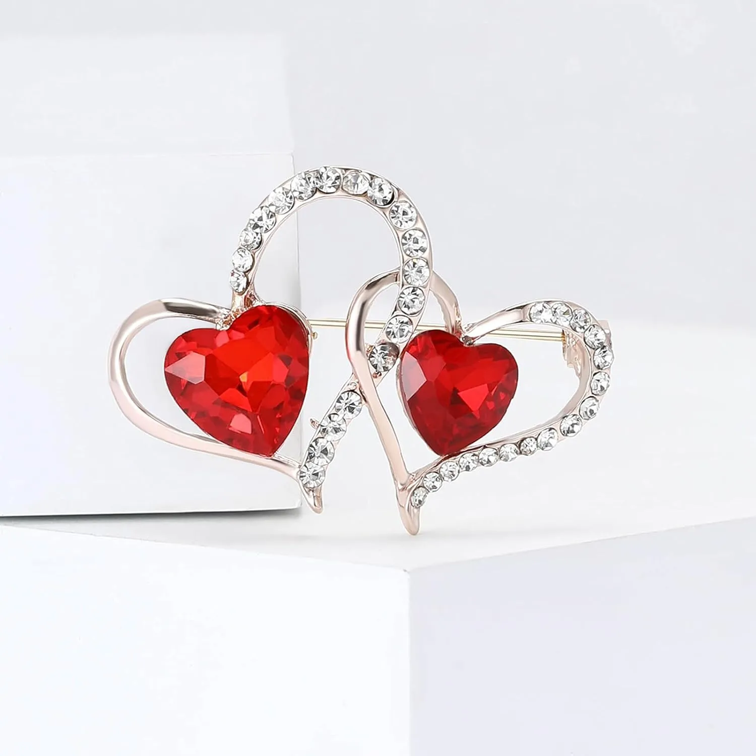 Heart brooch for Women Rhinestone Brooches Pins Pearl Pin Brooch Costume Decorate Jewelry for Women Gift