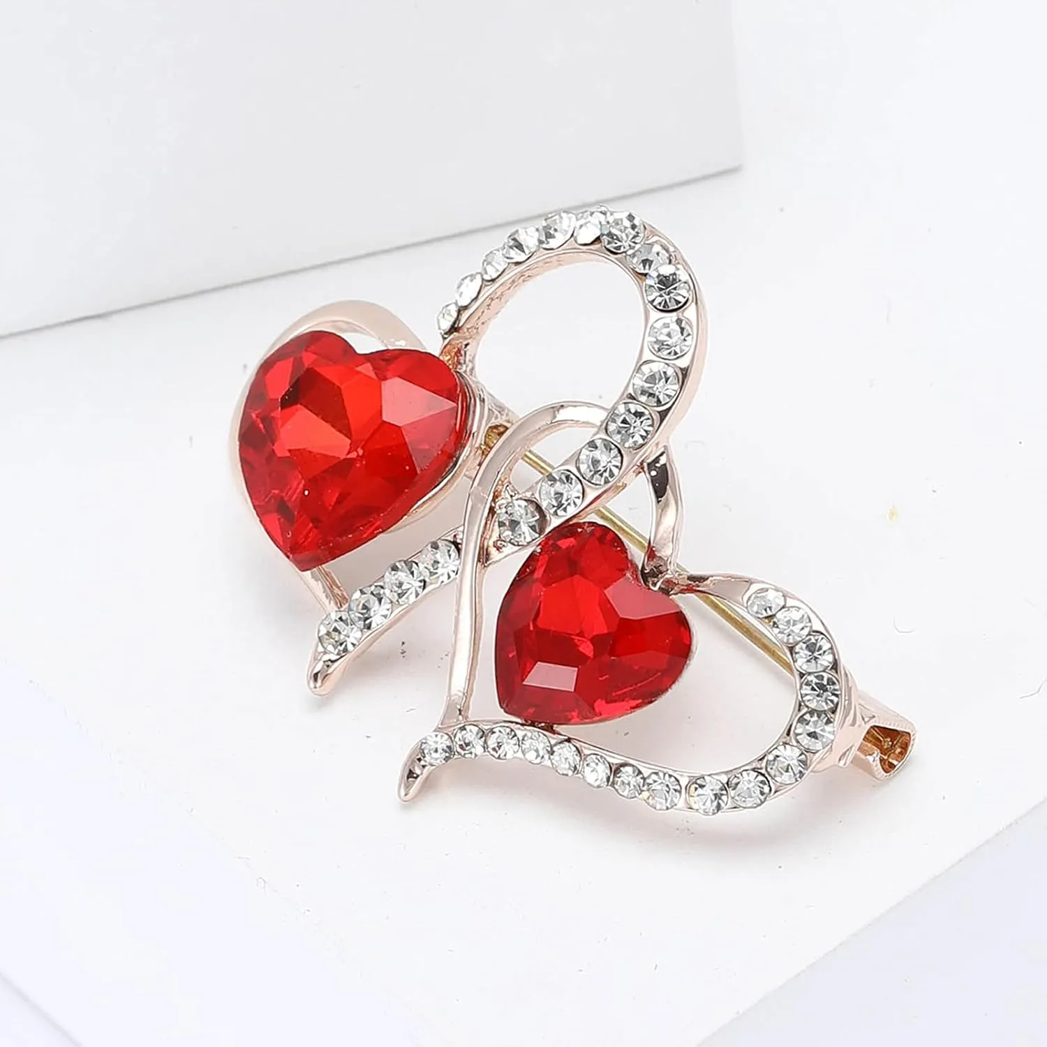Heart brooch for Women Rhinestone Brooches Pins Pearl Pin Brooch Costume Decorate Jewelry for Women Gift