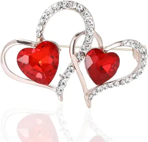 Heart brooch for Women Rhinestone Brooches Pins Pearl Pin Brooch Costume Decorate Jewelry for Women Gift