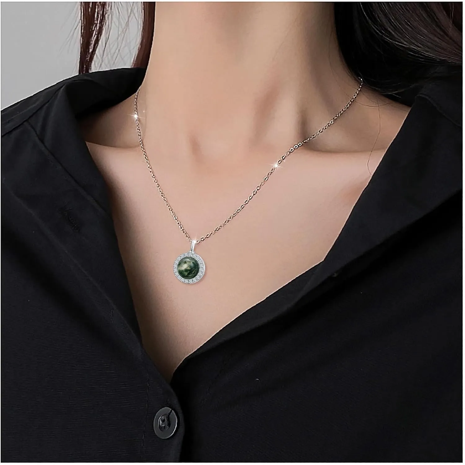 Heart/Water Drop/Round Opal Urn Necklaces for Ashes for Women 925 Sterling Silver Opal Keepsake Urn Necklace Memorial Pendant Cremation Jewelry Gifts for Women