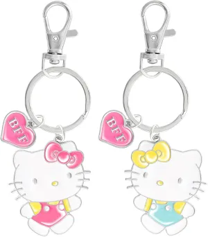 Hello Kitty Keychain BFF Set of 2, My Melody, and Mimmy White Sanrio Keychain Set Official License