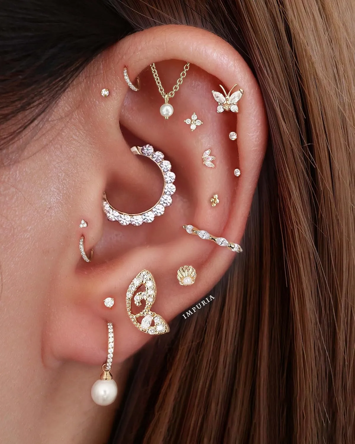 Hidden Helix Earring Stud Cartilage Ear Piercing Jewelry with Chain Dangle Drop for Women 925 Sterling Silver Helix Barbell Bar 18G