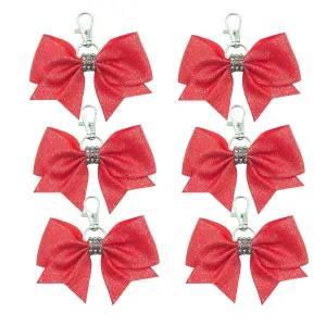 Hipcheer Glitter Cheer Bow Keychain for Cheerleading Teen Girls High School College Sports (Red)