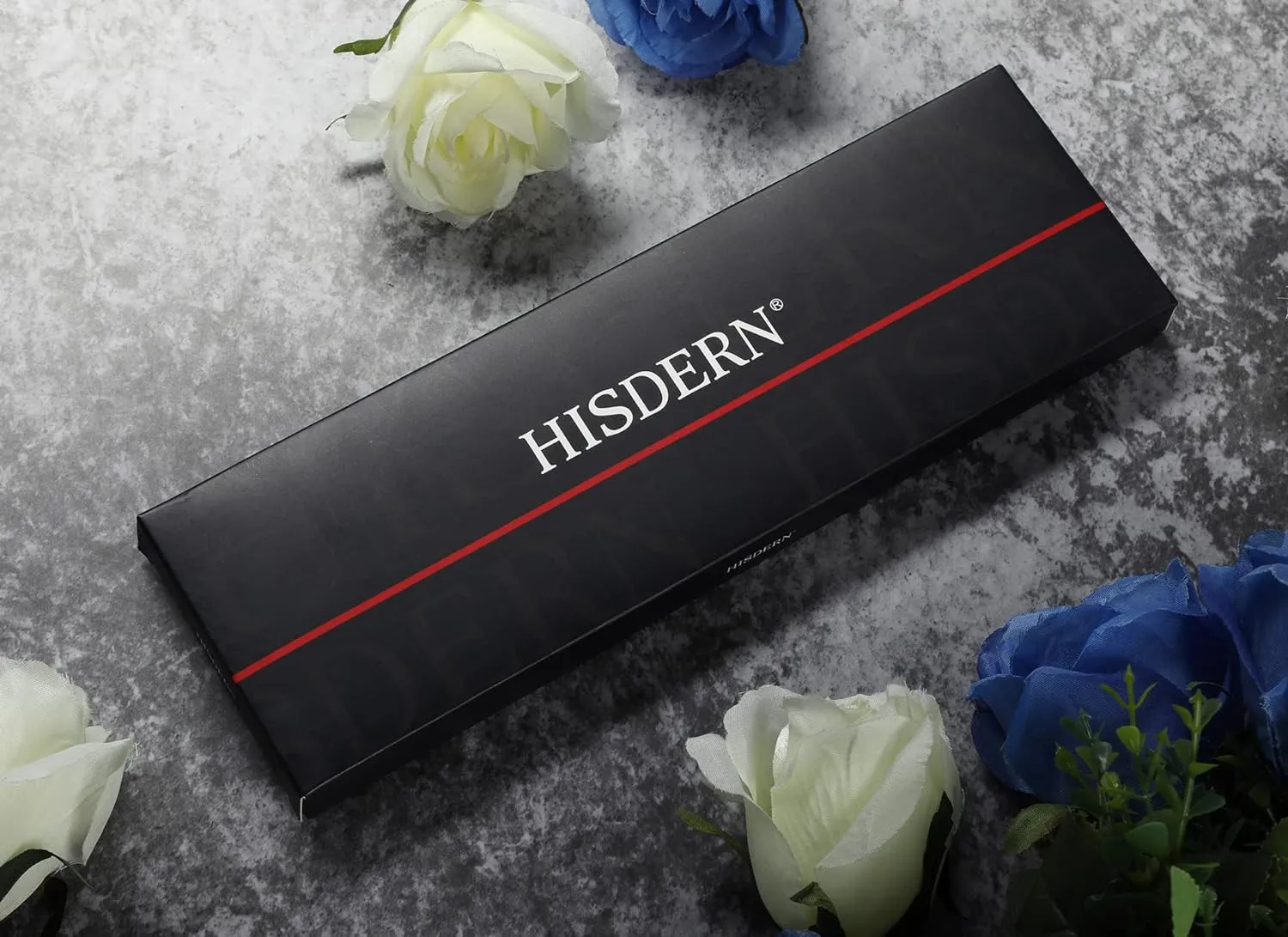 HISDERN Plaid Ties for Men Classic Checkered Tie and Pocket Square Cufflinks Tie Clip Set Woven Men's Necktie Business