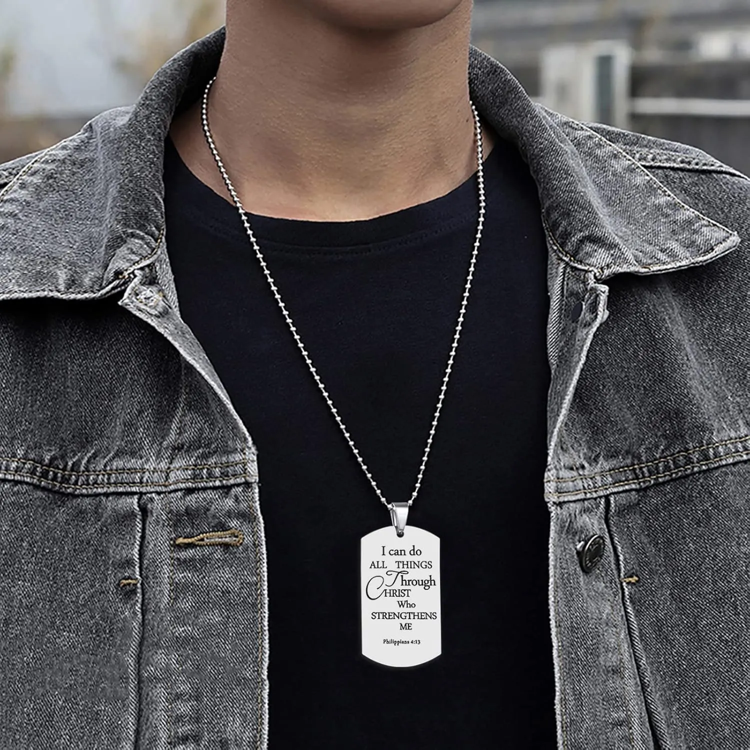 HOFOYA Cross Pendant Necklace With Inspiring Bible Quote from Phil 4:13 Soccer Baseball Basketball Football Volleyball Necklace Jewelry Gift for Men Teen Boys Girls.