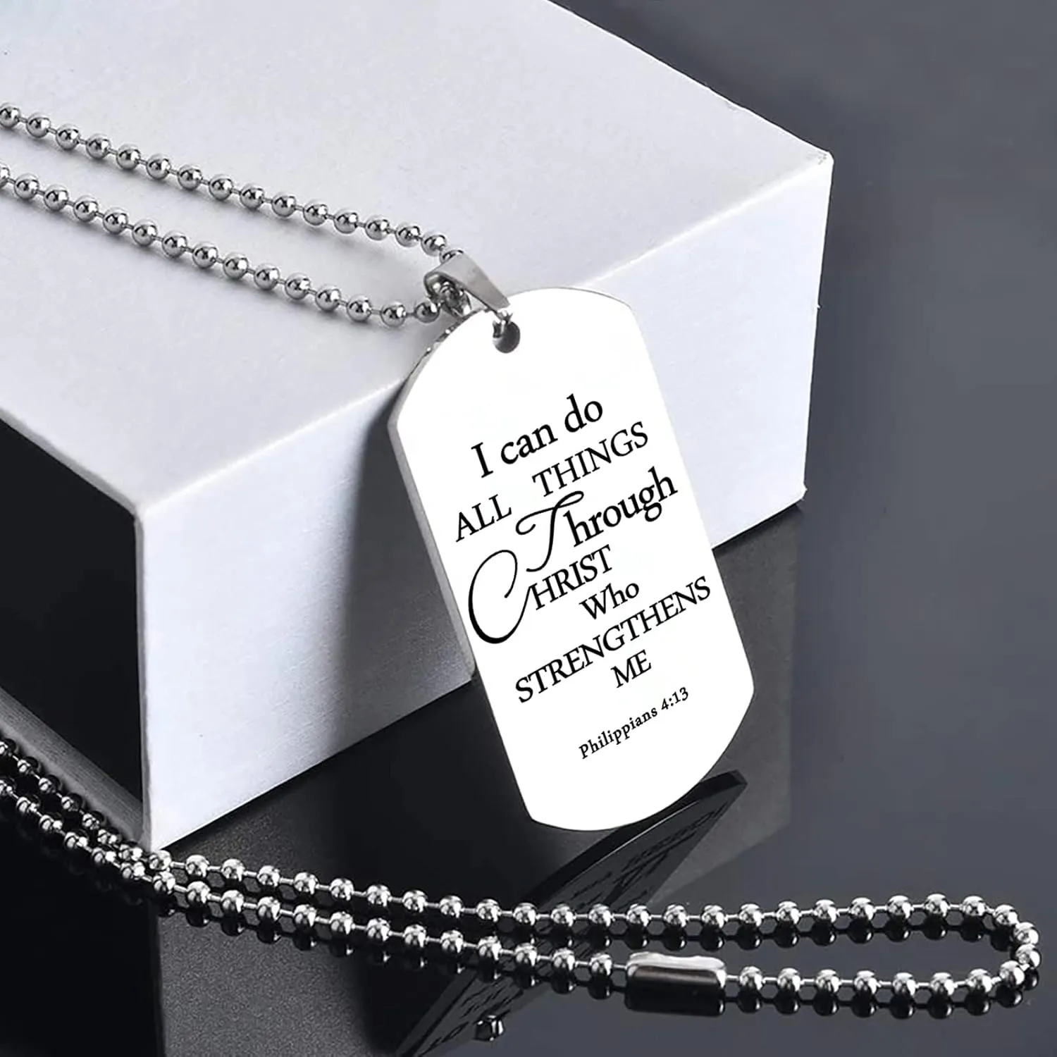 HOFOYA Cross Pendant Necklace With Inspiring Bible Quote from Phil 4:13 Soccer Baseball Basketball Football Volleyball Necklace Jewelry Gift for Men Teen Boys Girls.