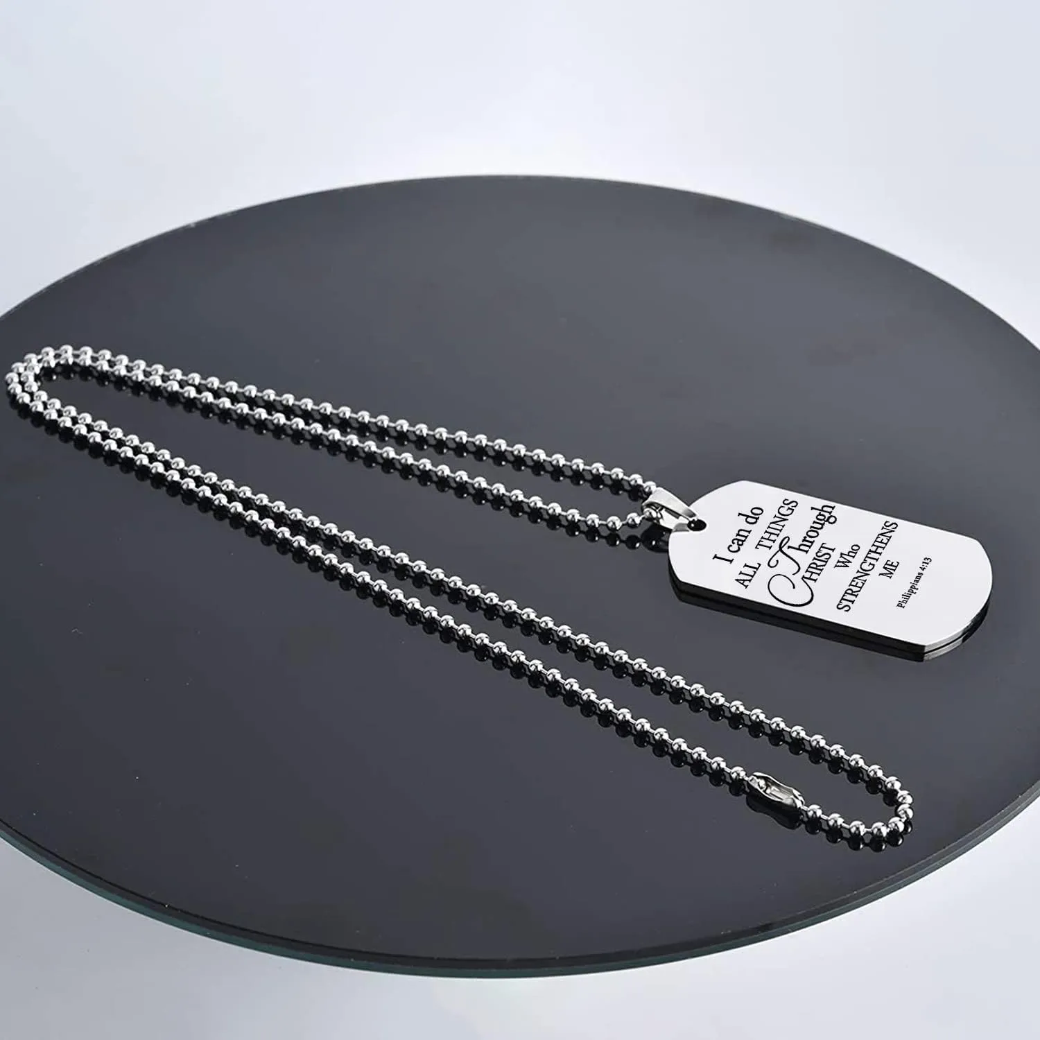 HOFOYA Cross Pendant Necklace With Inspiring Bible Quote from Phil 4:13 Soccer Baseball Basketball Football Volleyball Necklace Jewelry Gift for Men Teen Boys Girls.