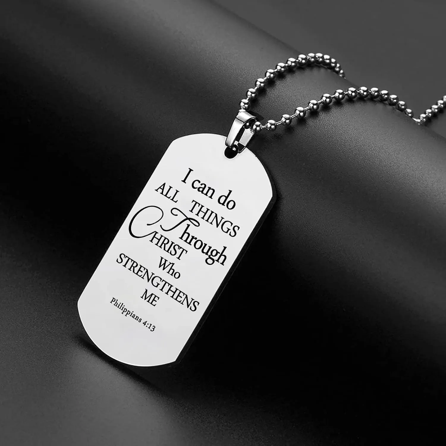 HOFOYA Cross Pendant Necklace With Inspiring Bible Quote from Phil 4:13 Soccer Baseball Basketball Football Volleyball Necklace Jewelry Gift for Men Teen Boys Girls.