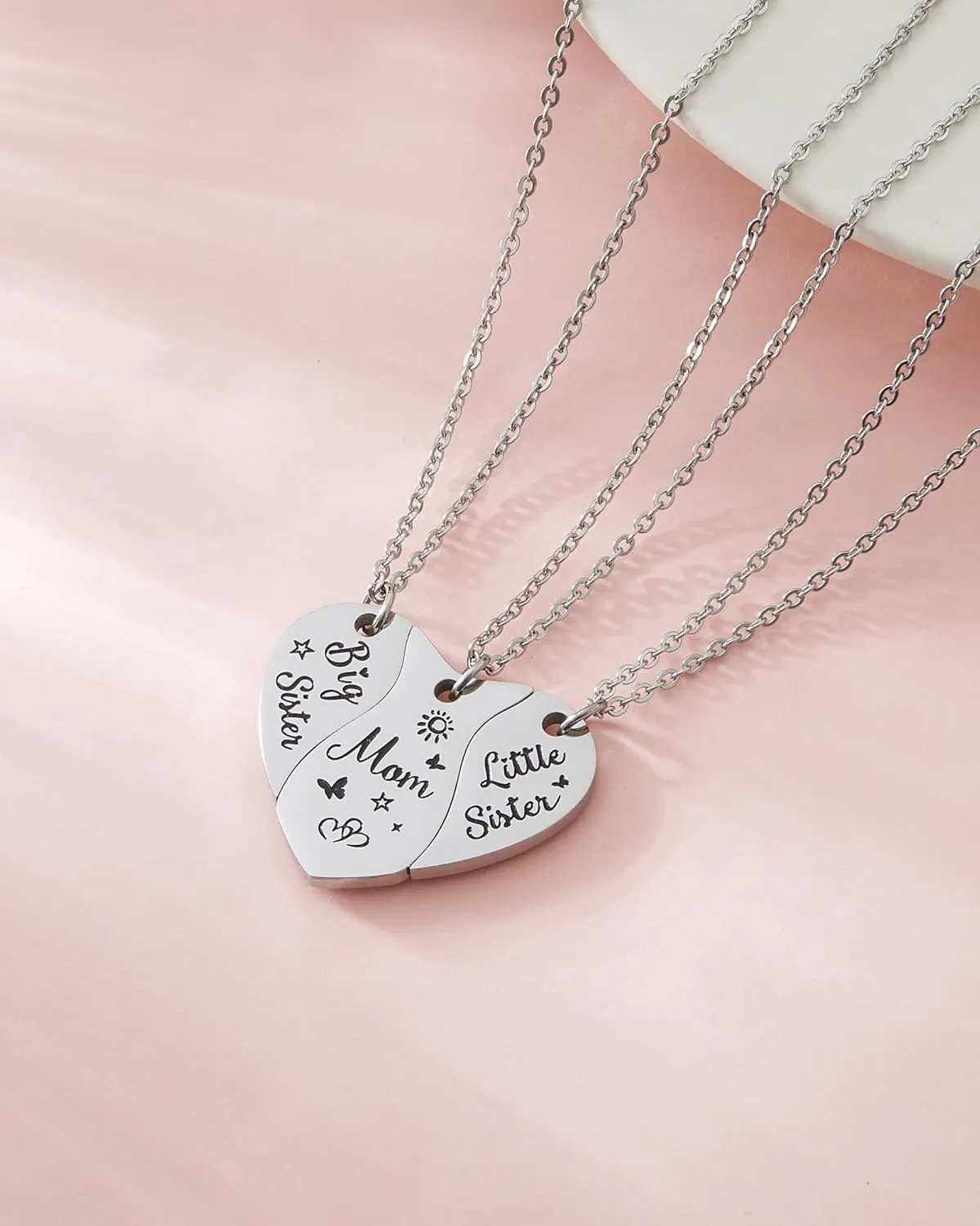 HOFOYA Sisters Best Friends Forever Matching BFF Necklace Set for 2 3 4,Mom Daughter Necklaces,Friendship Necklace,Christmas Birthday Gift for Women Teens BFF Sister.