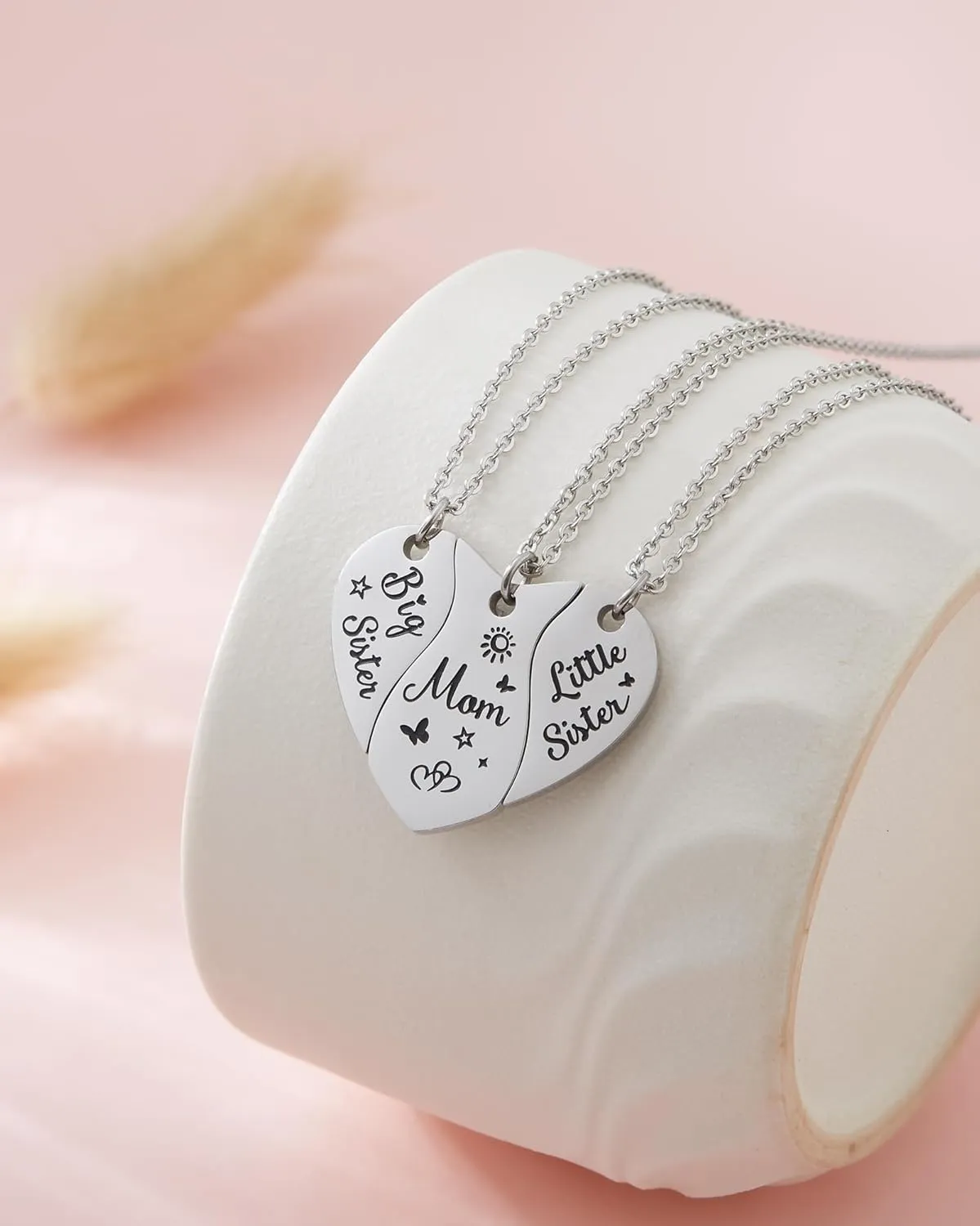 HOFOYA Sisters Best Friends Forever Matching BFF Necklace Set for 2 3 4,Mom Daughter Necklaces,Friendship Necklace,Christmas Birthday Gift for Women Teens BFF Sister.