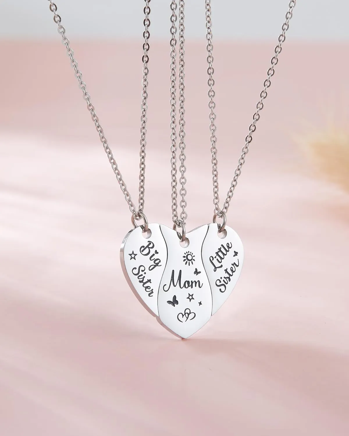 HOFOYA Sisters Best Friends Forever Matching BFF Necklace Set for 2 3 4,Mom Daughter Necklaces,Friendship Necklace,Christmas Birthday Gift for Women Teens BFF Sister.