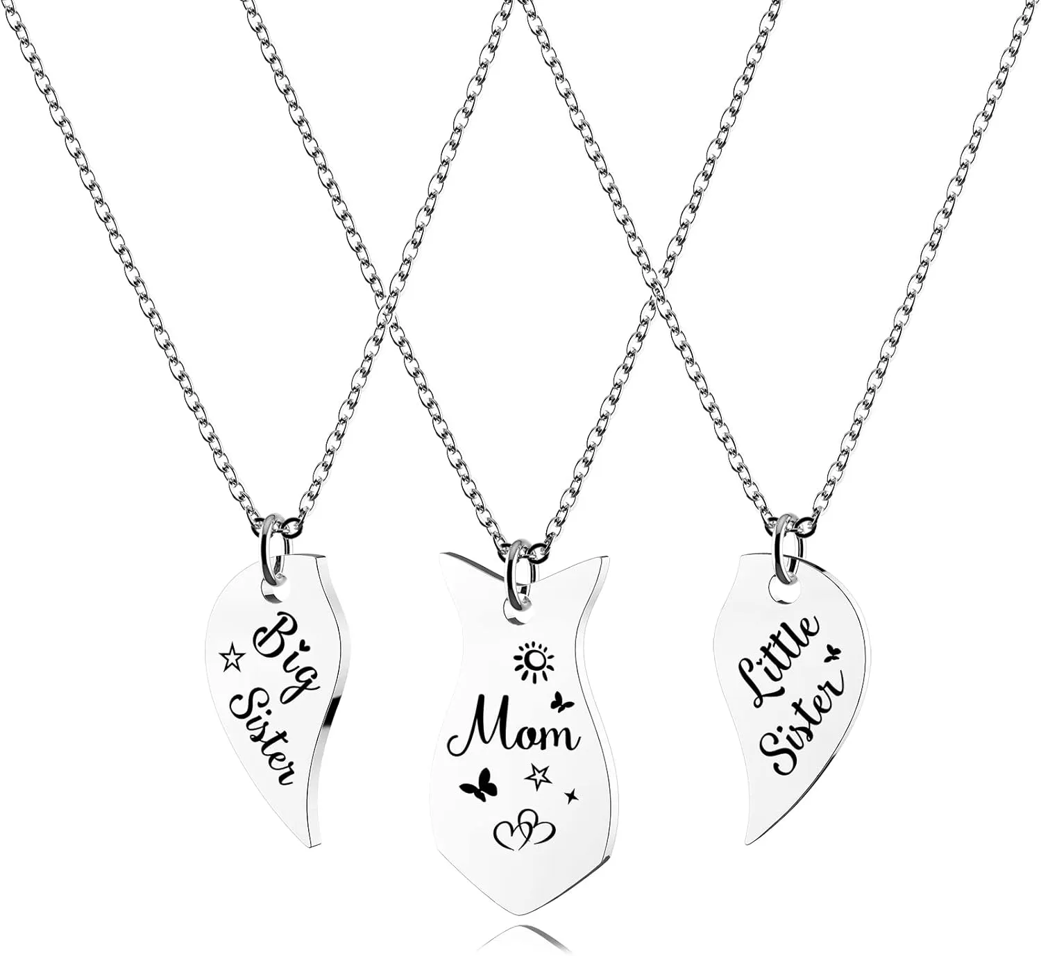 HOFOYA Sisters Best Friends Forever Matching BFF Necklace Set for 2 3 4,Mom Daughter Necklaces,Friendship Necklace,Christmas Birthday Gift for Women Teens BFF Sister.