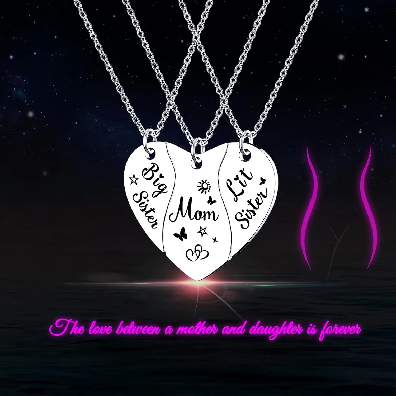 HOFOYA Sisters Best Friends Forever Matching BFF Necklace Set for 2 3 4,Mom Daughter Necklaces,Friendship Necklace,Christmas Birthday Gift for Women Teens BFF Sister.