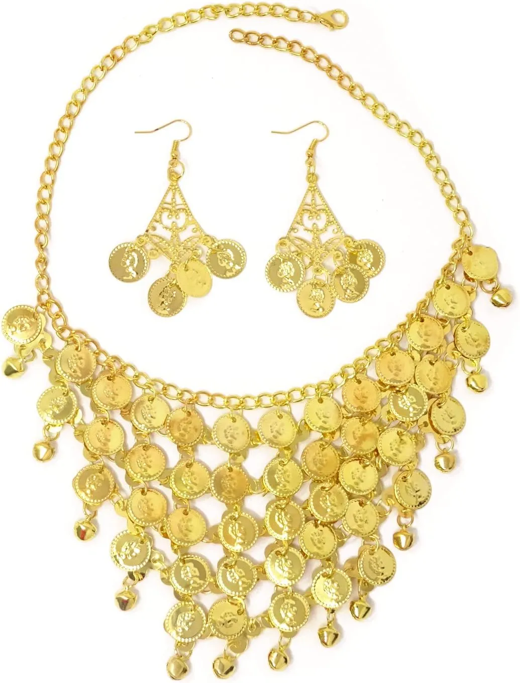 Honbay Belly Dance Indian Dance Necklace and Earrings
