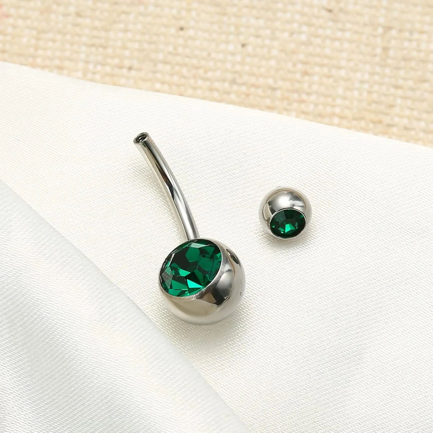 Hypoallergenic 14G 10mm G23 Pure Titanium Internally Threaded Belly Button Rings Petite Navel Ring for Women Body Piercing Jewelry Colorful CZ ASTM F136 Belly Bars