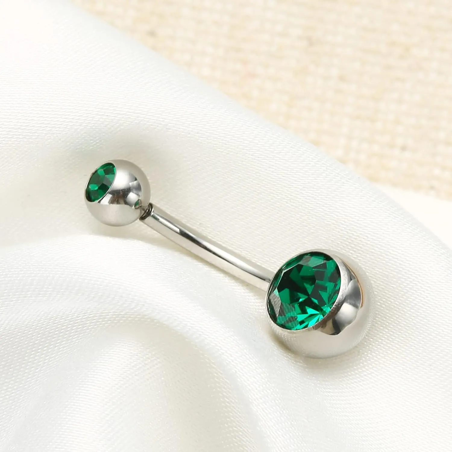 Hypoallergenic 14G 10mm G23 Pure Titanium Internally Threaded Belly Button Rings Petite Navel Ring for Women Body Piercing Jewelry Colorful CZ ASTM F136 Belly Bars