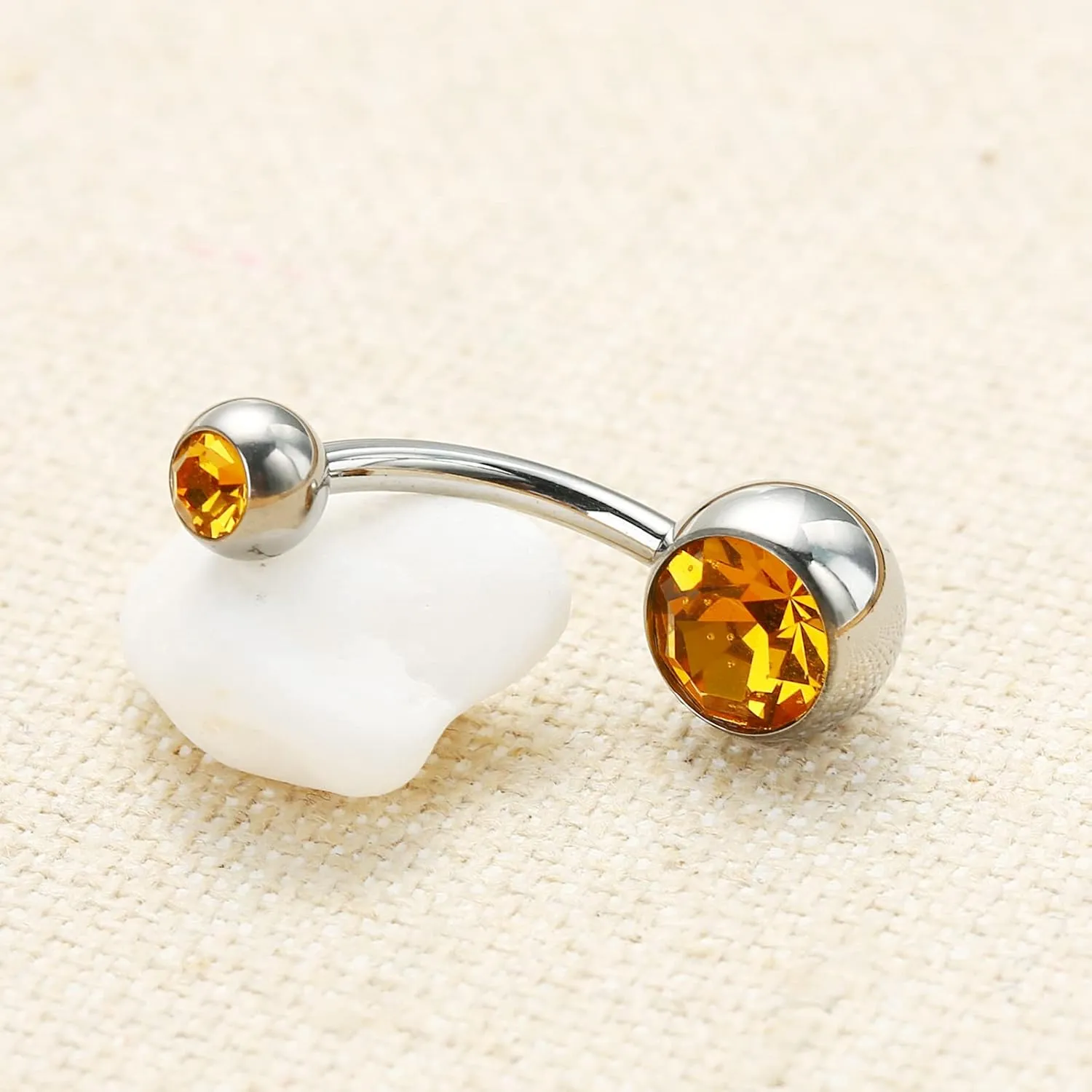Hypoallergenic 14G 10mm G23 Pure Titanium Internally Threaded Belly Button Rings Petite Navel Ring for Women Body Piercing Jewelry Colorful CZ ASTM F136 Belly Bars